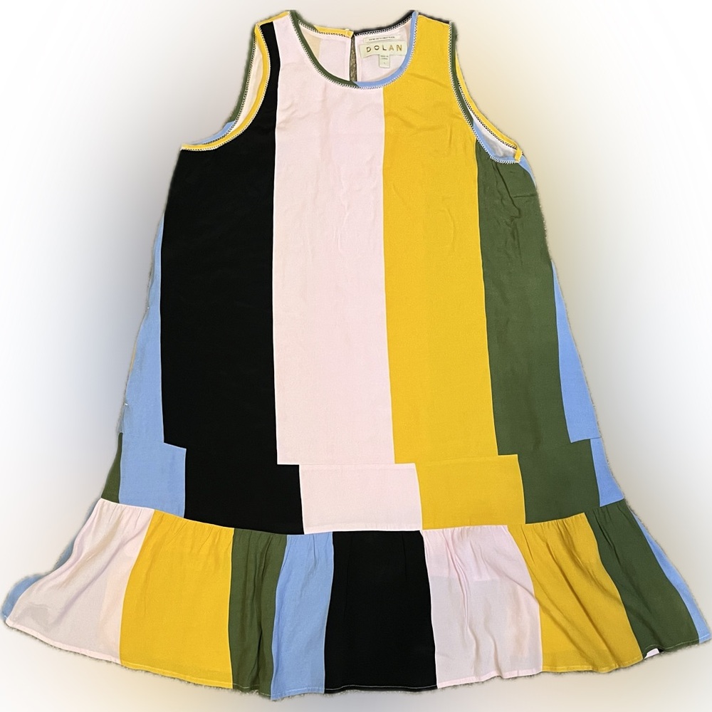 DOLAN Anthropologie Left Coast Audra Drop Waist Colorblock Dress size L - Picture 10 of 16